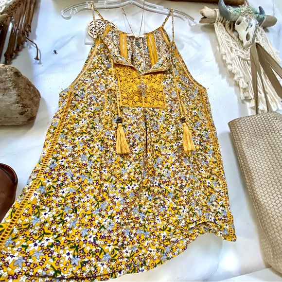 Forget me not floral Anthropologie Solitaire sleeves boho blouse w prairie vibe - Picture 7 of 13